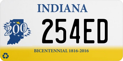 IN license plate 254ED