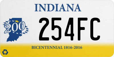 IN license plate 254FC