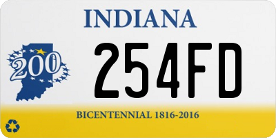 IN license plate 254FD