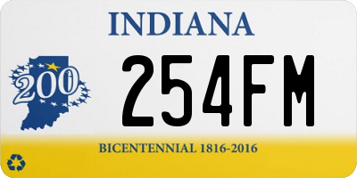 IN license plate 254FM