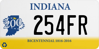 IN license plate 254FR