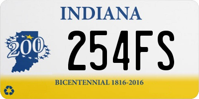 IN license plate 254FS