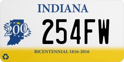 IN license plate 254FW