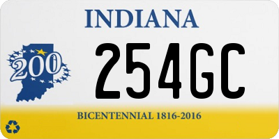 IN license plate 254GC