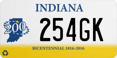 IN license plate 254GK