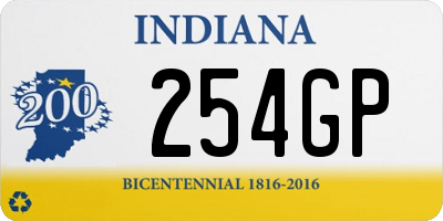 IN license plate 254GP