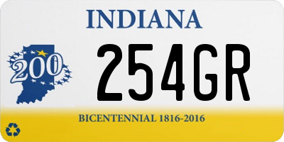 IN license plate 254GR