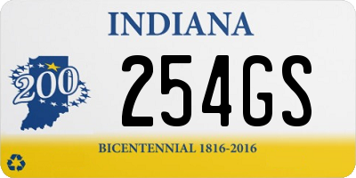 IN license plate 254GS