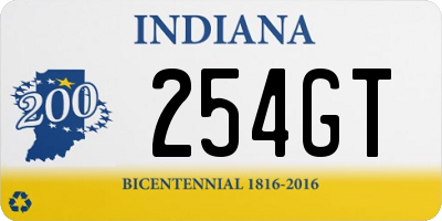 IN license plate 254GT