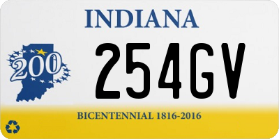 IN license plate 254GV