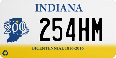 IN license plate 254HM