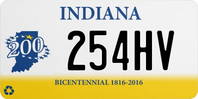 IN license plate 254HV