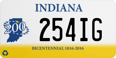 IN license plate 254IG