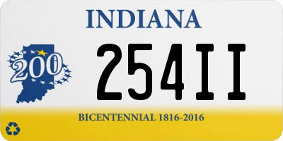 IN license plate 254II