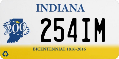 IN license plate 254IM