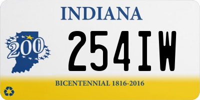 IN license plate 254IW