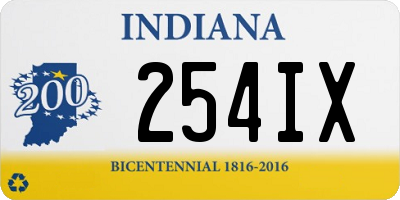 IN license plate 254IX