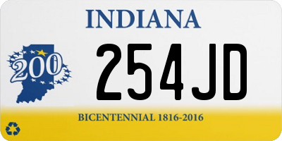 IN license plate 254JD