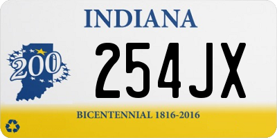 IN license plate 254JX