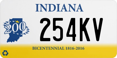 IN license plate 254KV