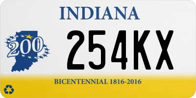 IN license plate 254KX