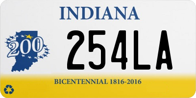 IN license plate 254LA