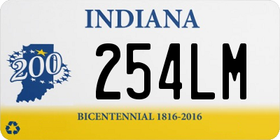 IN license plate 254LM