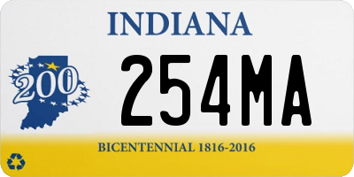 IN license plate 254MA