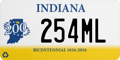 IN license plate 254ML