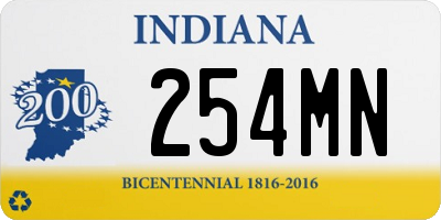 IN license plate 254MN