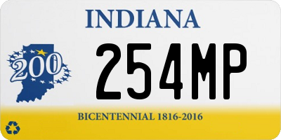 IN license plate 254MP