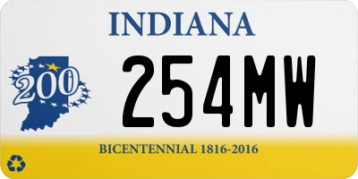 IN license plate 254MW