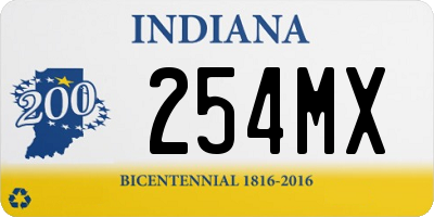 IN license plate 254MX