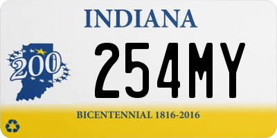 IN license plate 254MY