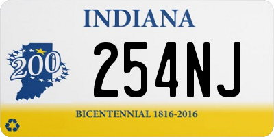 IN license plate 254NJ