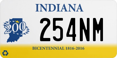 IN license plate 254NM