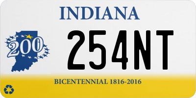 IN license plate 254NT