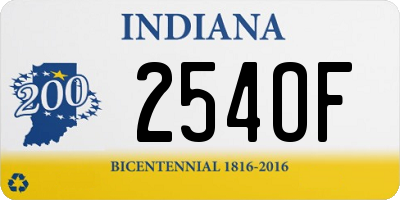 IN license plate 254OF