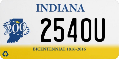 IN license plate 254OU