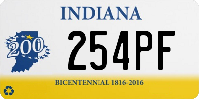 IN license plate 254PF