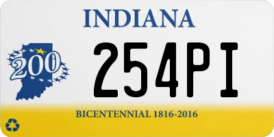 IN license plate 254PI