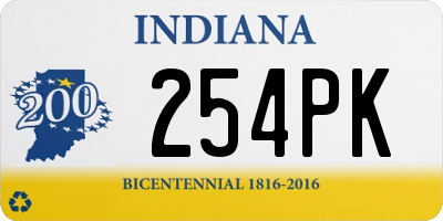 IN license plate 254PK