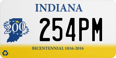 IN license plate 254PM