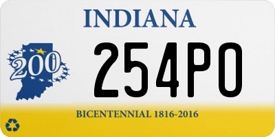 IN license plate 254PO