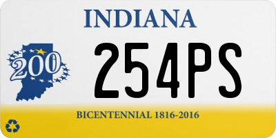 IN license plate 254PS