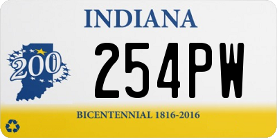 IN license plate 254PW