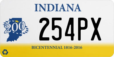 IN license plate 254PX