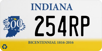 IN license plate 254RP