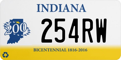 IN license plate 254RW