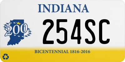 IN license plate 254SC